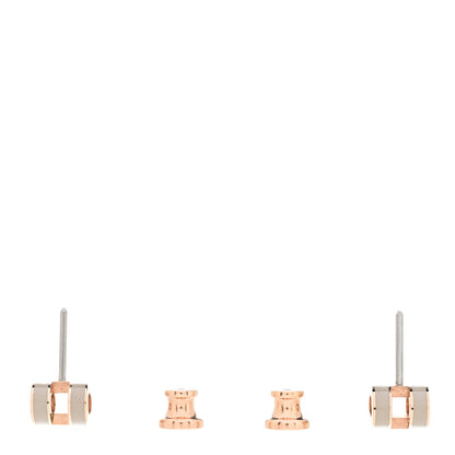 Hermes Rose Gold Lacquered Mini Pop H Earrings Marron Glace 3 of 5