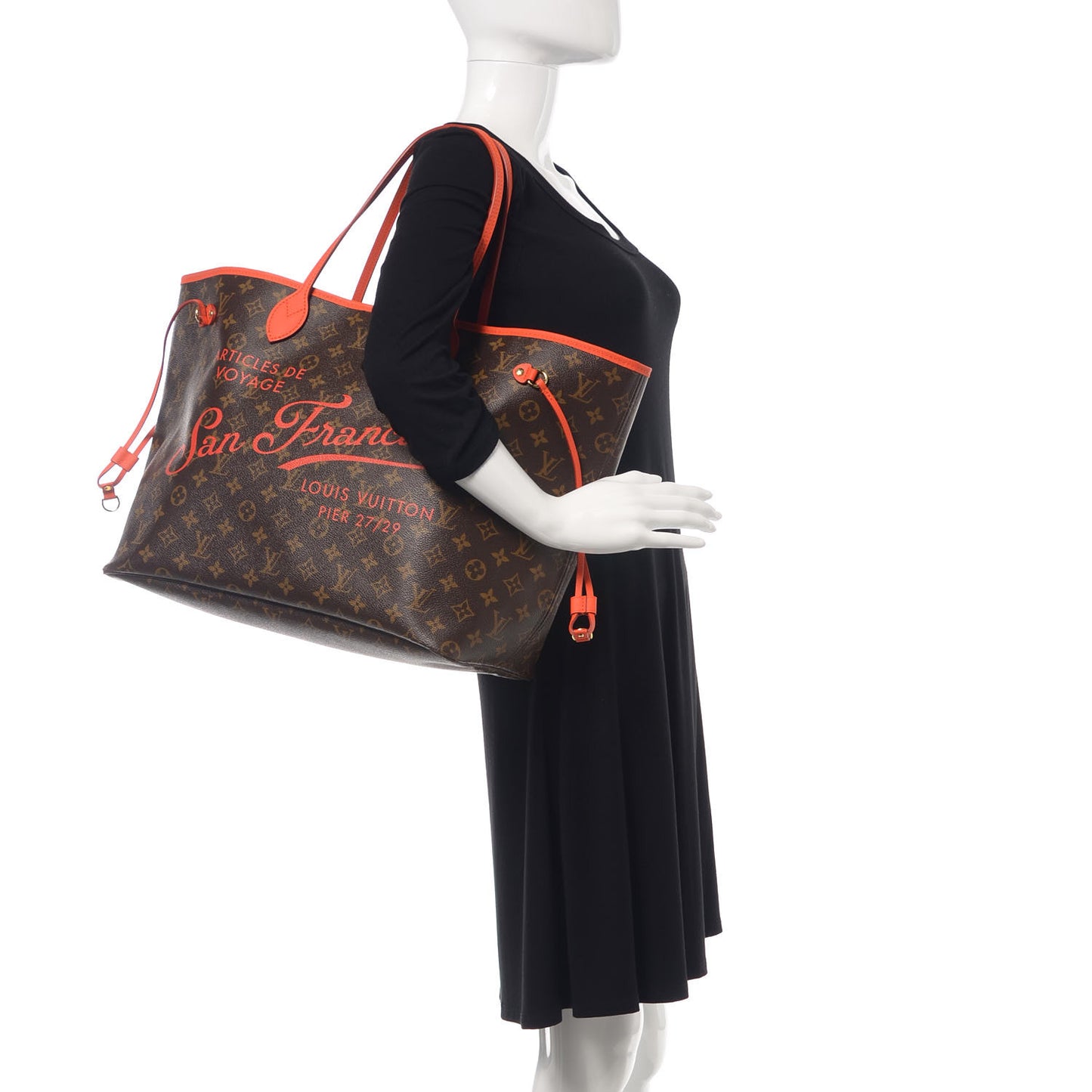 Monogram Articles de Voyage Ikat San Francisco LV Cup Neverfull GM Orange