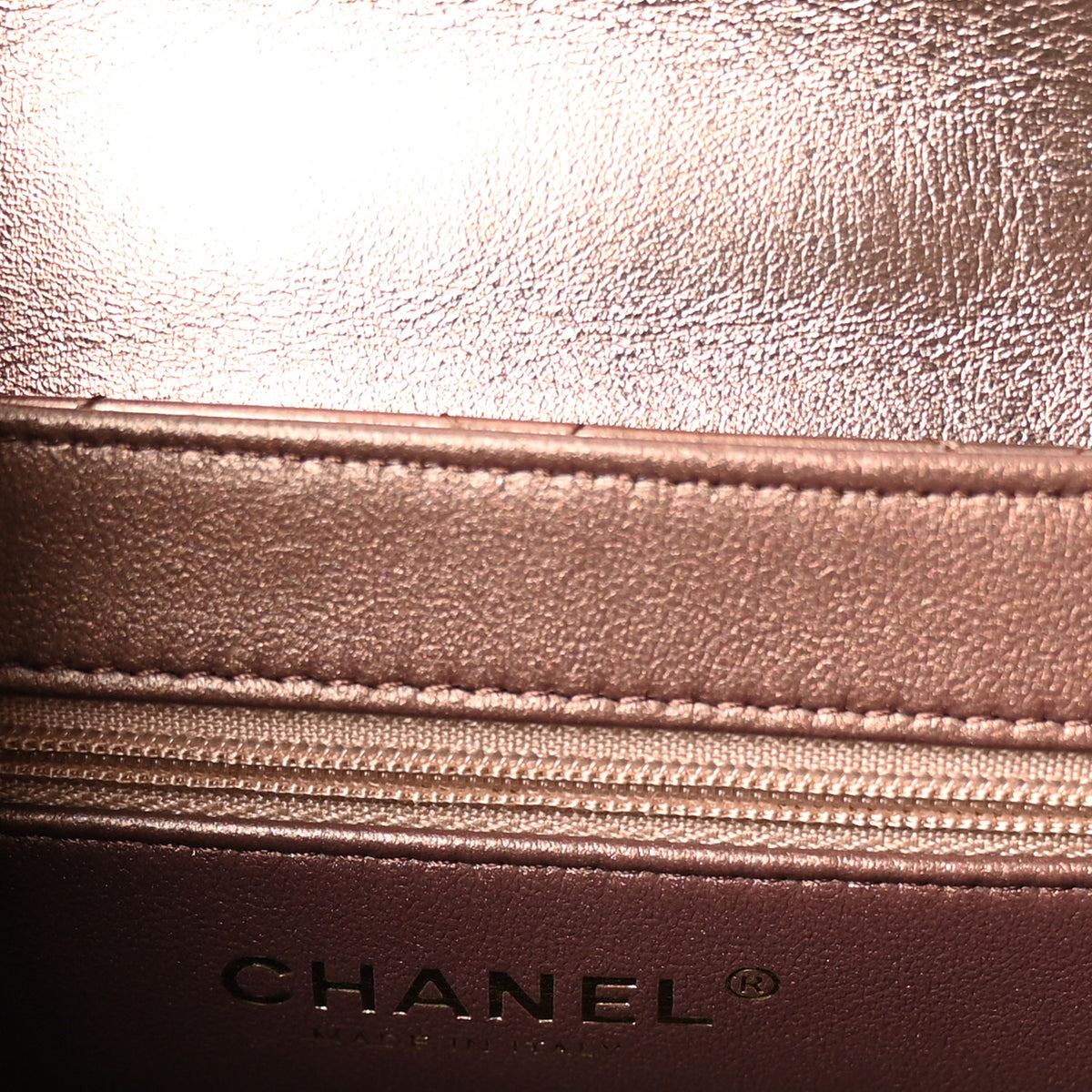 Chanel Metallic Aged Calfskin Quilted Nano Kelly Shopper Bronze 6 of 10