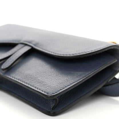 Christian Dior Goatskin Saddle Belt Bag Denim Blue 9 of 9