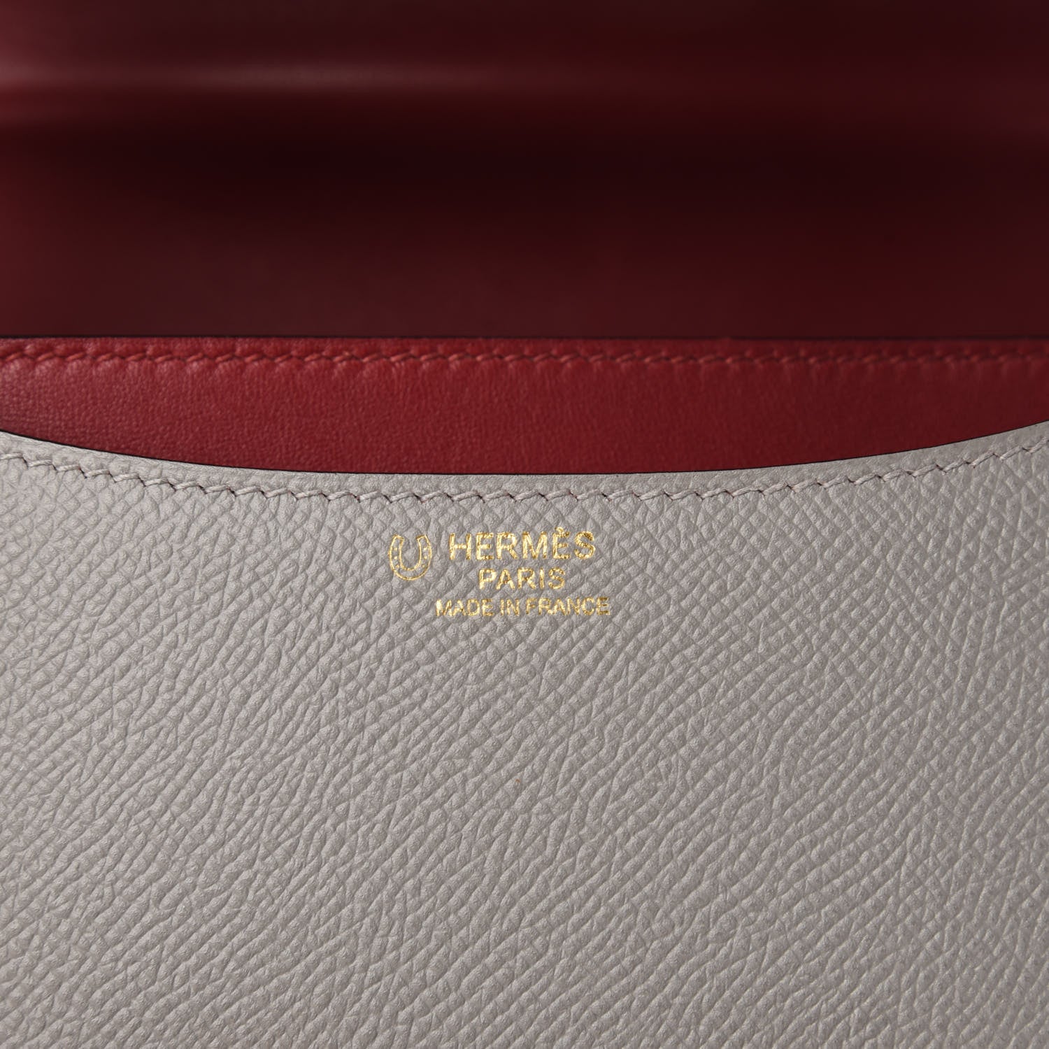 Hermes Epsom Horseshoe Constance 24 Gris Mouette Rouge Grenade 8 of 11