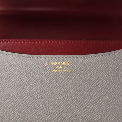 Hermes Epsom Horseshoe Constance 24 Gris Mouette Rouge Grenade 8 of 11