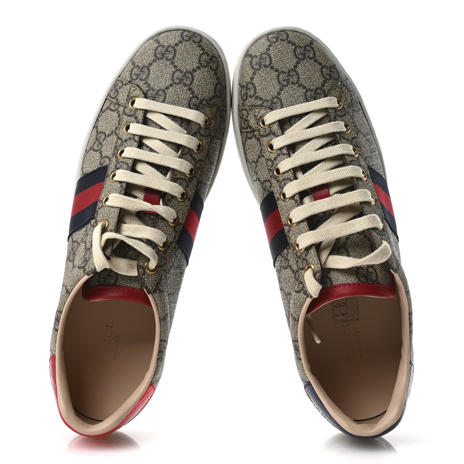 Gucci GG Supreme Monogram Womens Ace Low-Top Sneaker 41 Beige 2 of 9