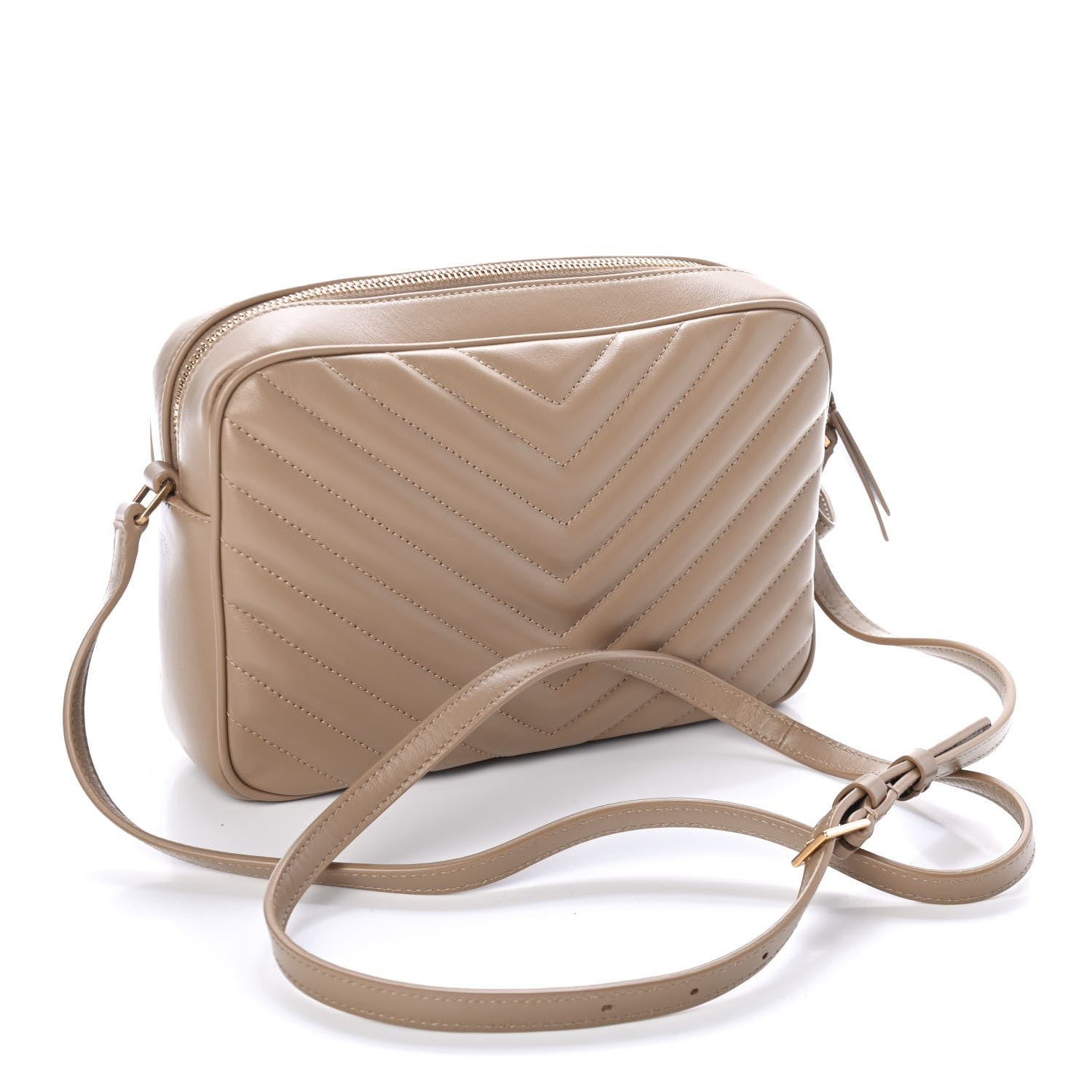 Saint Laurent Calfskin Matelasse Monogram Lou Camera Bag Dark Latte 2 of 5