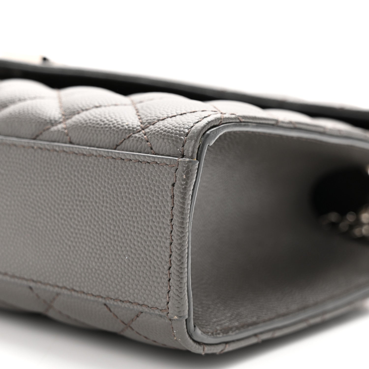 Saint Laurent Grain De Poudre Textured Mixed Matelasse Medium Triquilt Monogram Satchel Earth 10 of 11