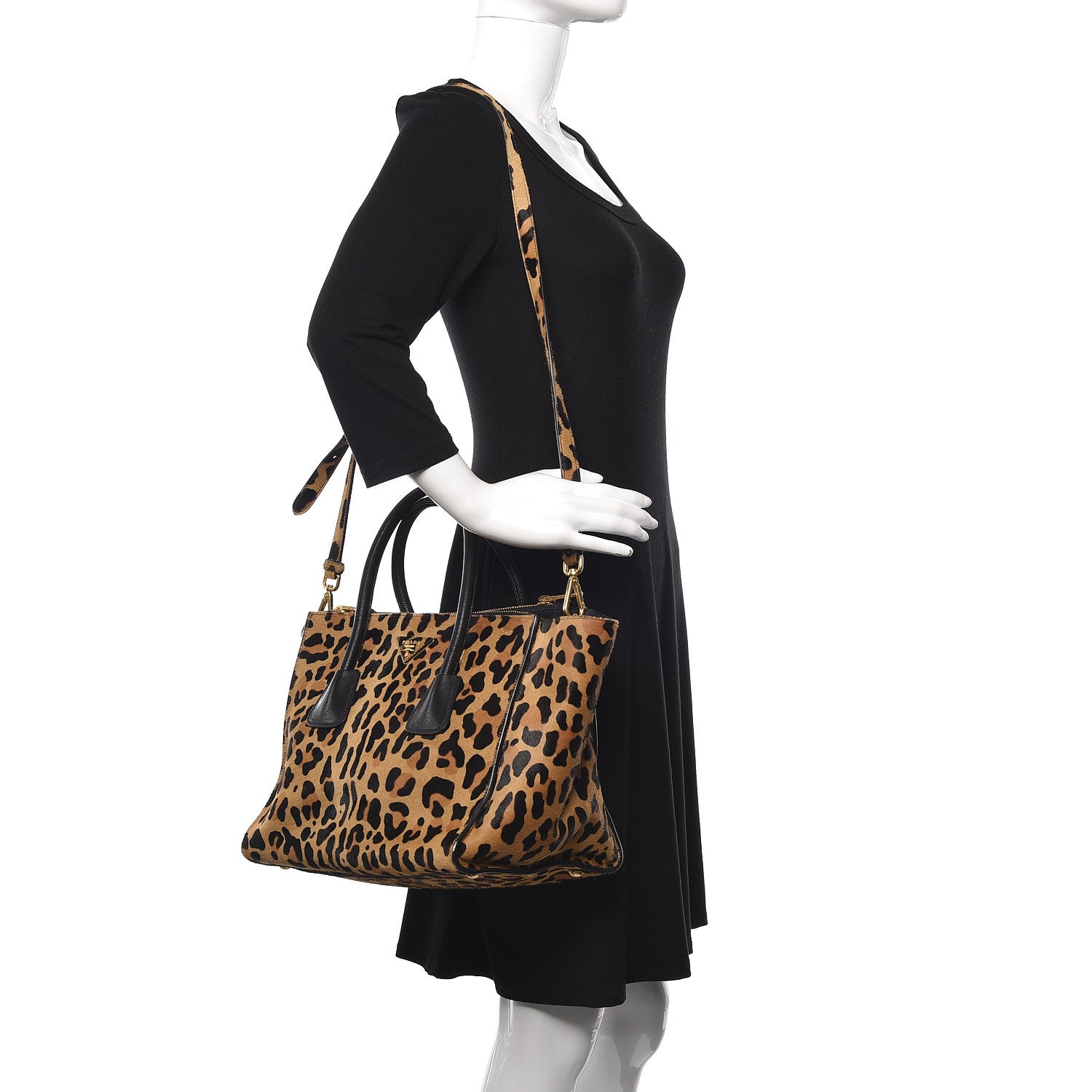 Prada Cavallino Leopard Print Twin Pocket Tote 2 of 11