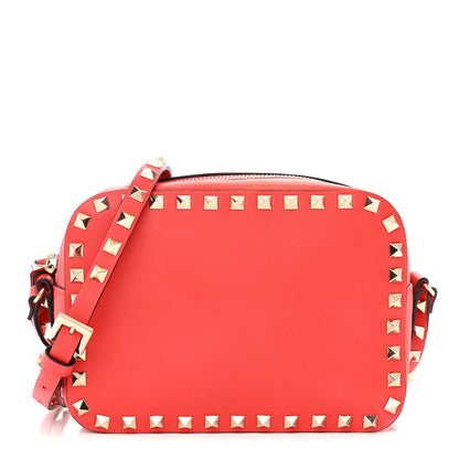 Valentino Garavani Calfskin Rockstud Camera Crossbody Bag Deep Orange 1 of 9