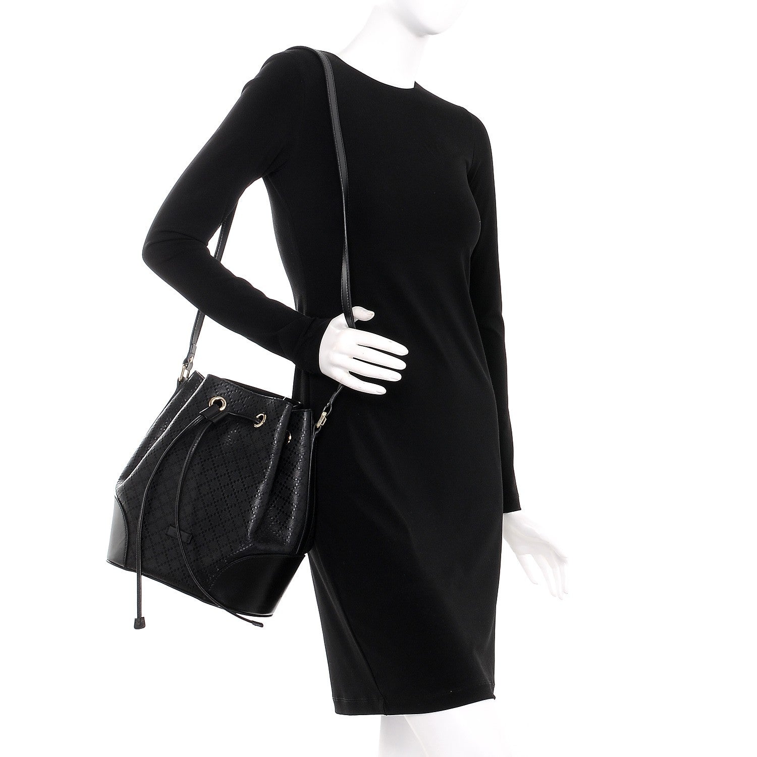 Gucci Bright Diamante Medium Bucket Bag Black 2 of 8