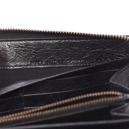 Balenciaga Agneau Arena Graffiti All Over Classic Hardware Continental Zip Around Wallet Black Multicolor 7 of 7