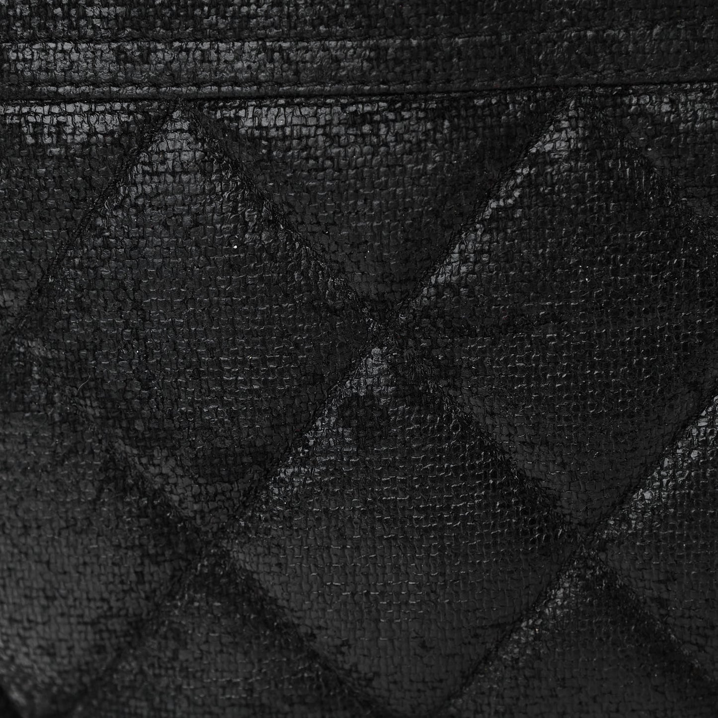 Coated Canvas Quilted Small Paris Biarritz Tote Black