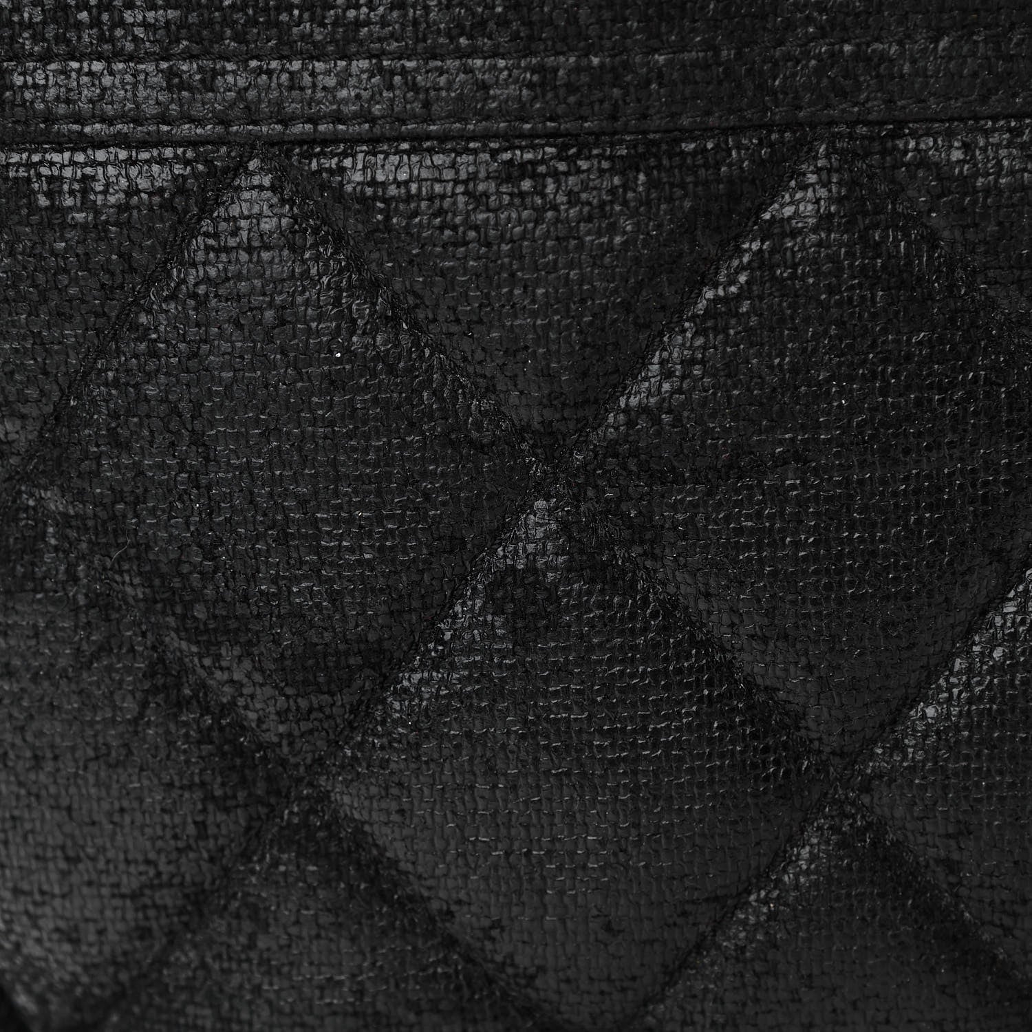 Chanel Coated Canvas Quilted Small Paris Biarritz Tote Black 11 of 14
