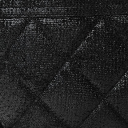 Chanel Coated Canvas Quilted Small Paris Biarritz Tote Black 11 of 14