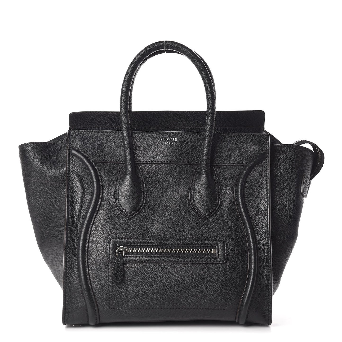 Drummed Calfskin Mini Luggage Black