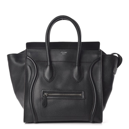 Celine Drummed Calfskin Mini Luggage Black 1 of 14