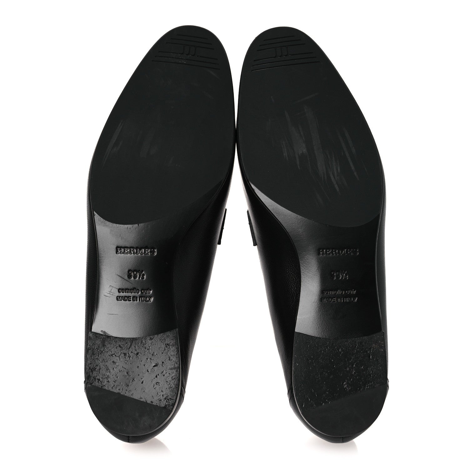 Hermes Goatskin Womens Paris Loafers 39.5 Black 7 of 12