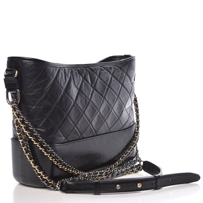 Chanel Aged Calfskin Quilted Medium Gabrielle Hobo Black 3 of 15