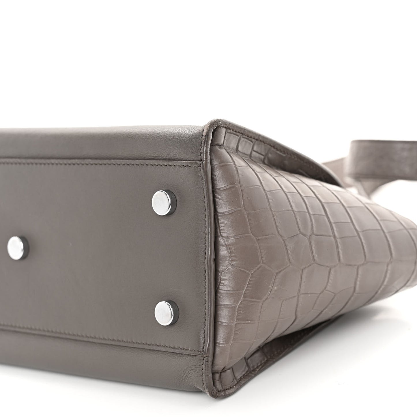 Smooth Calfskin Crocodile Embossed Baby Monogram Downtown Cabas Earth