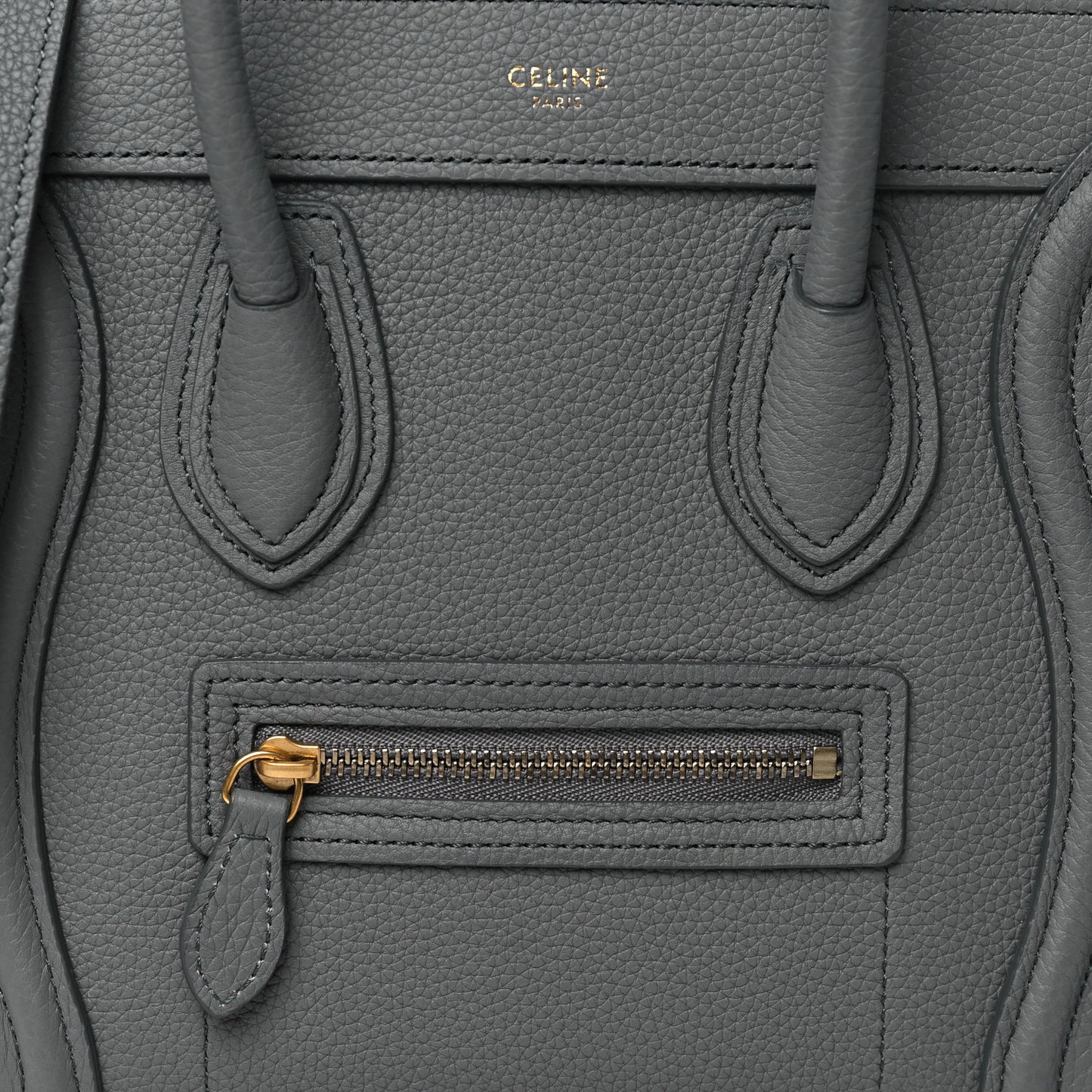 Drummed Calfskin Nano Luggage Kohl