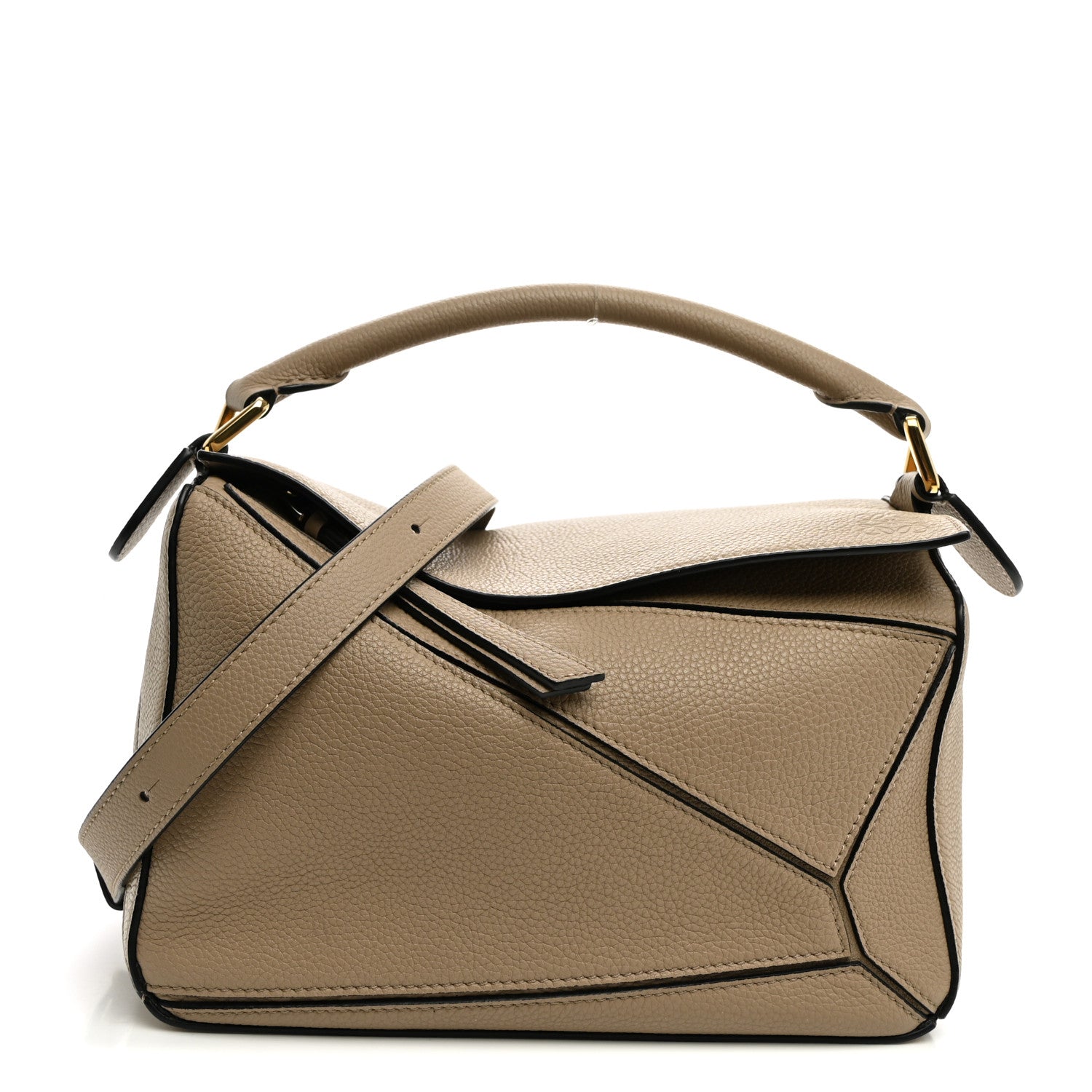 Loewe Grained Calfskin Small Puzzle Bag Sand 1 of 9