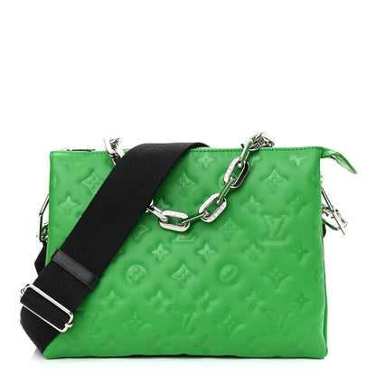 Louis Vuitton Lambskin Embossed Monogram Coussin PM LV Motion Green 1 of 10