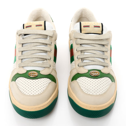 Gucci Nubuck Web Womens Screener Sneakers 40 New Sand Dusty Milk Vintage Green 2 of 12