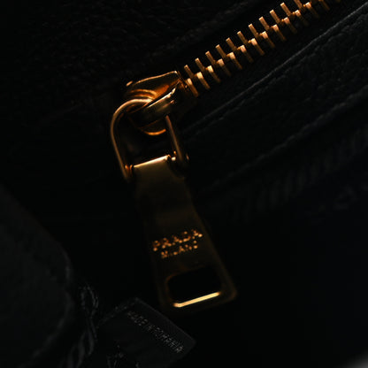 Prada Vitello Phenix Embossed Logo Hobo Black 7 of 10