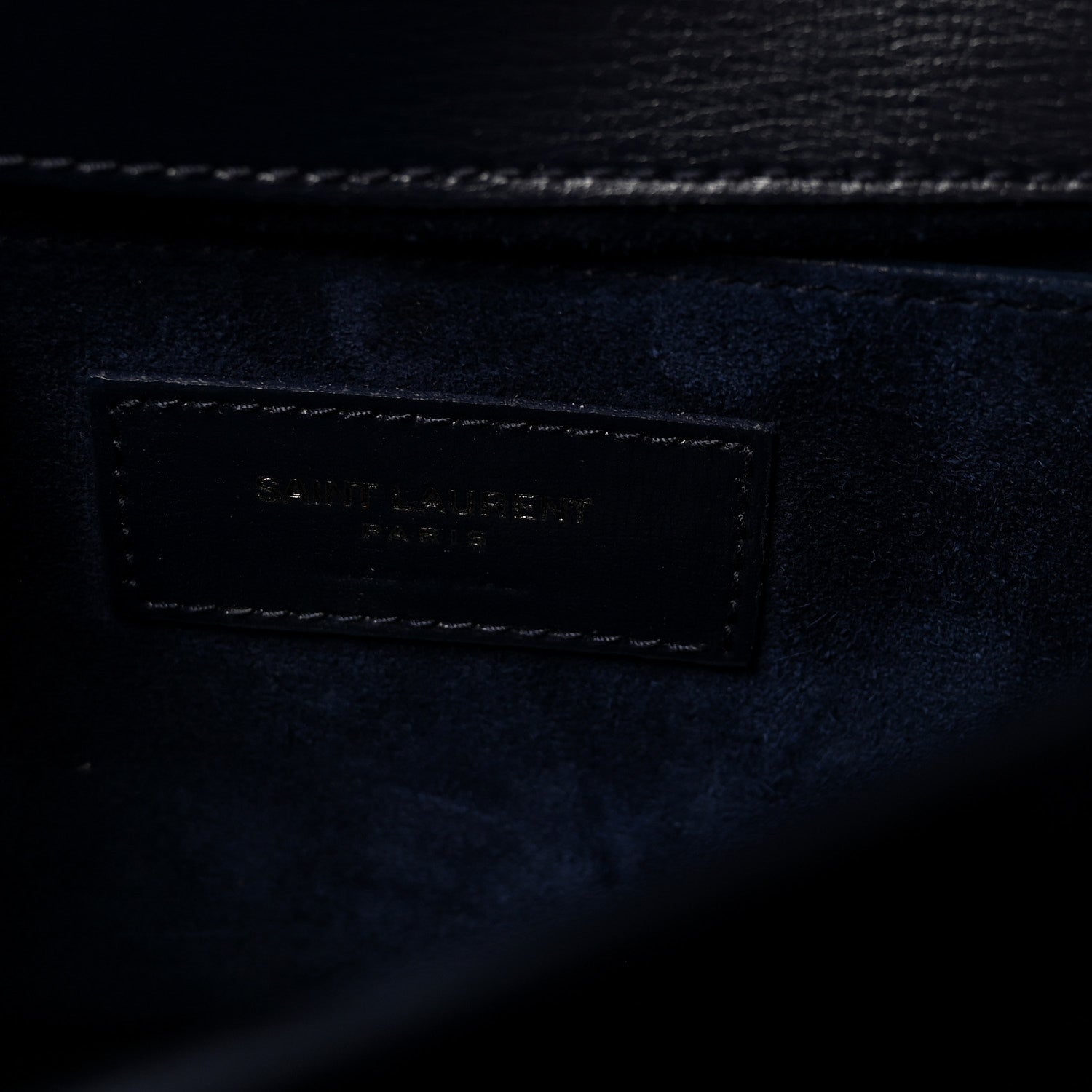 Saint Laurent Suede Calfskin Medium Monogram Sunset Bleu Fonce 6 of 9