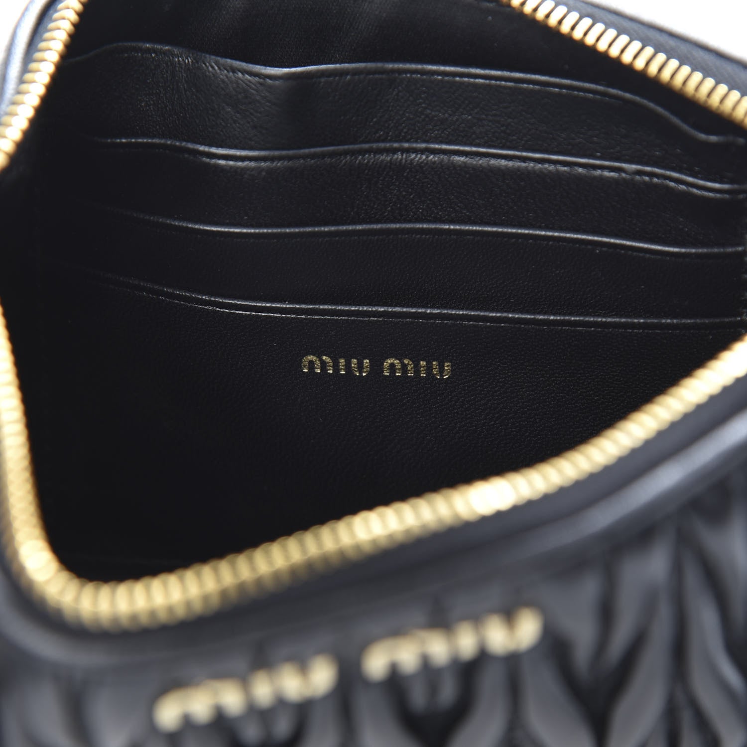 Miu Miu Nappa Matelasse Lux Pouch Nero Black 6 of 9