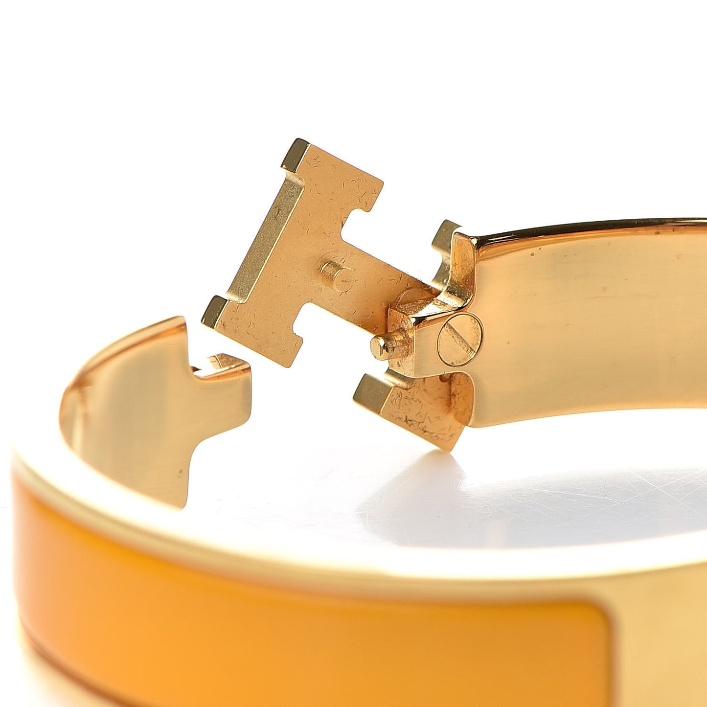 Enamel Narrow Clic Clac H Bracelet PM Jaune Madras