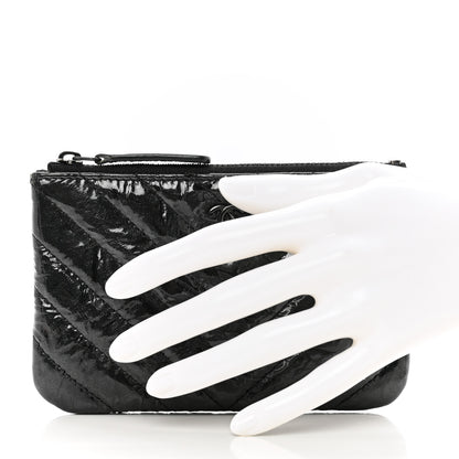 Chanel Patent Chevron Quilted Small Reissue Cosmetic Case So Black 2 of 7