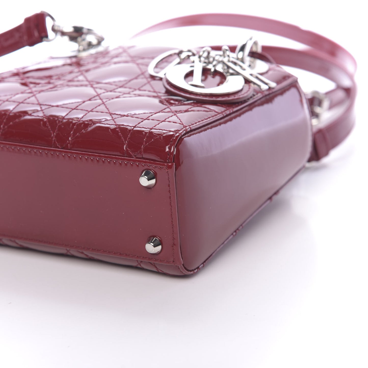 Patent Cannage Mini Lady Dior Red