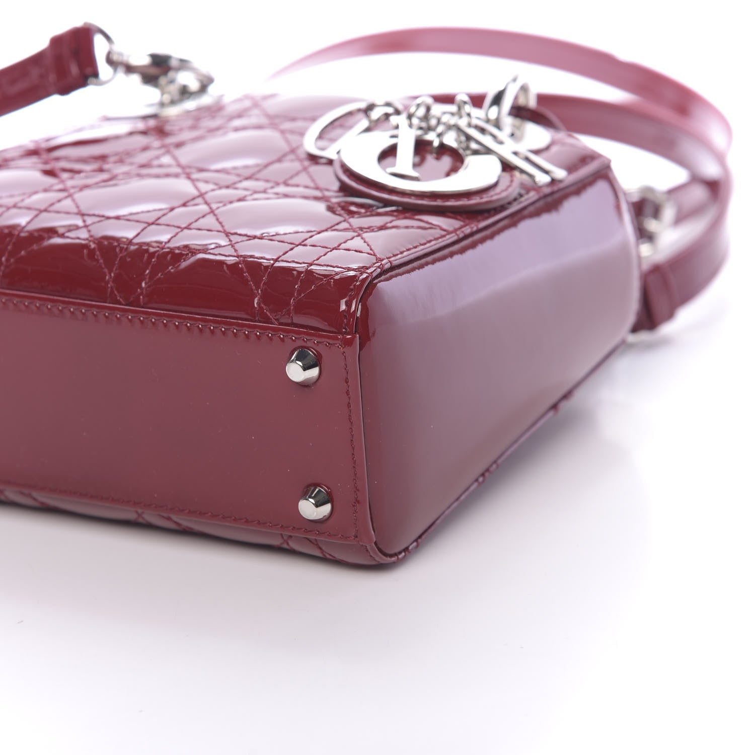 Christian Dior Patent Cannage Mini Lady Dior Red 8 of 10