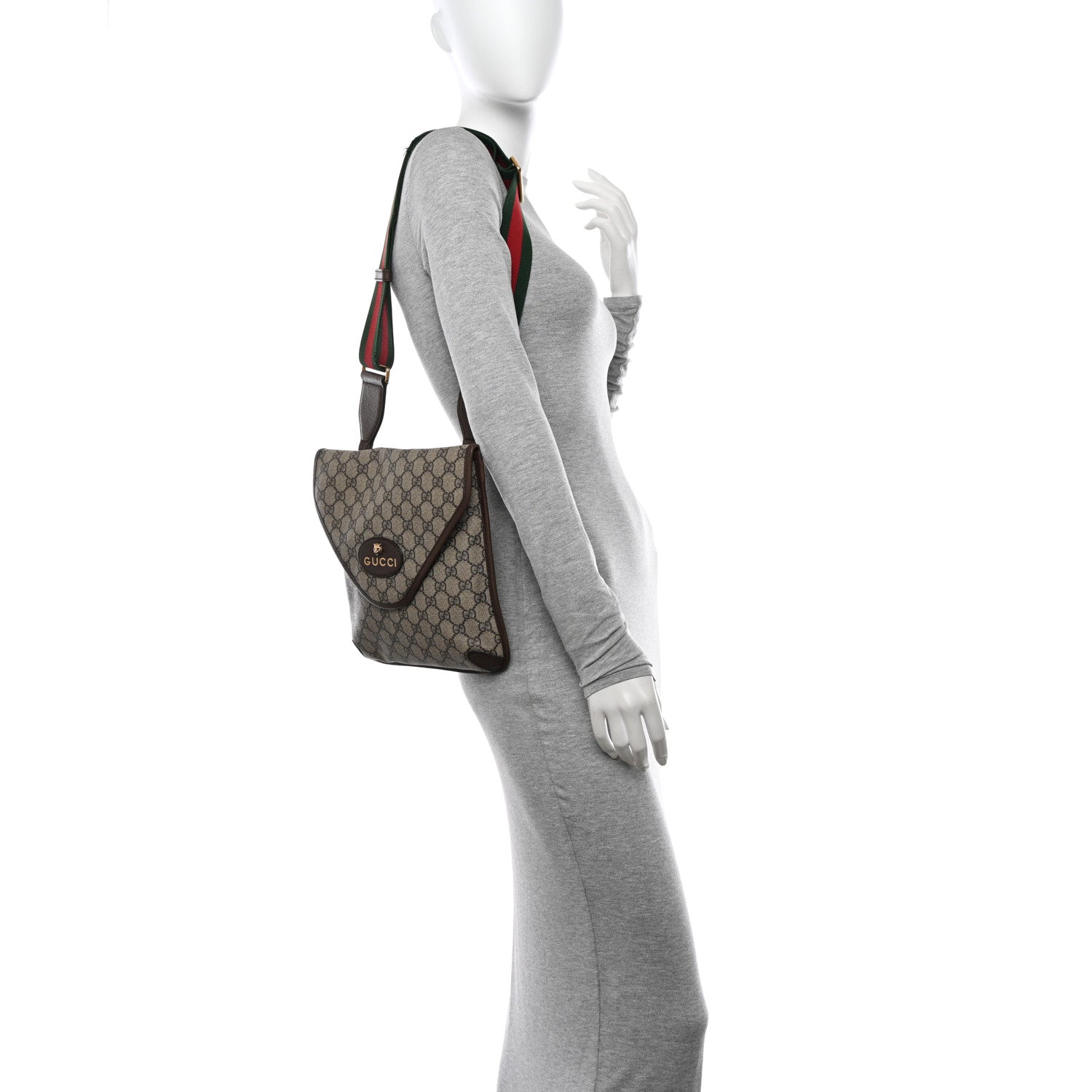 Gucci GG Supreme Monogram Web Medium Neo Vintage Flap Messenger Bag Beige New Acero 2 of 21