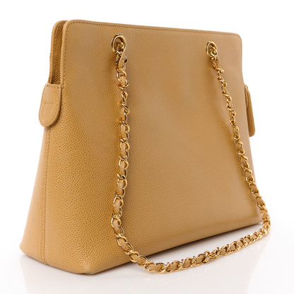 Chanel Caviar Shoulder Bag Beige 3 of 14