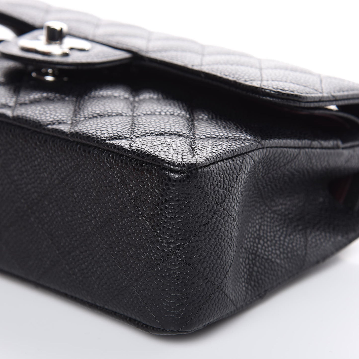 Caviar Quilted Small Double Flap Black