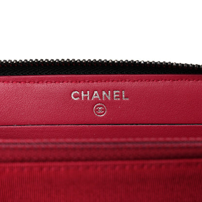 Chanel Aged Calfskin Quilted Small Gabrielle Zip Around Wallet Black 6 of 9