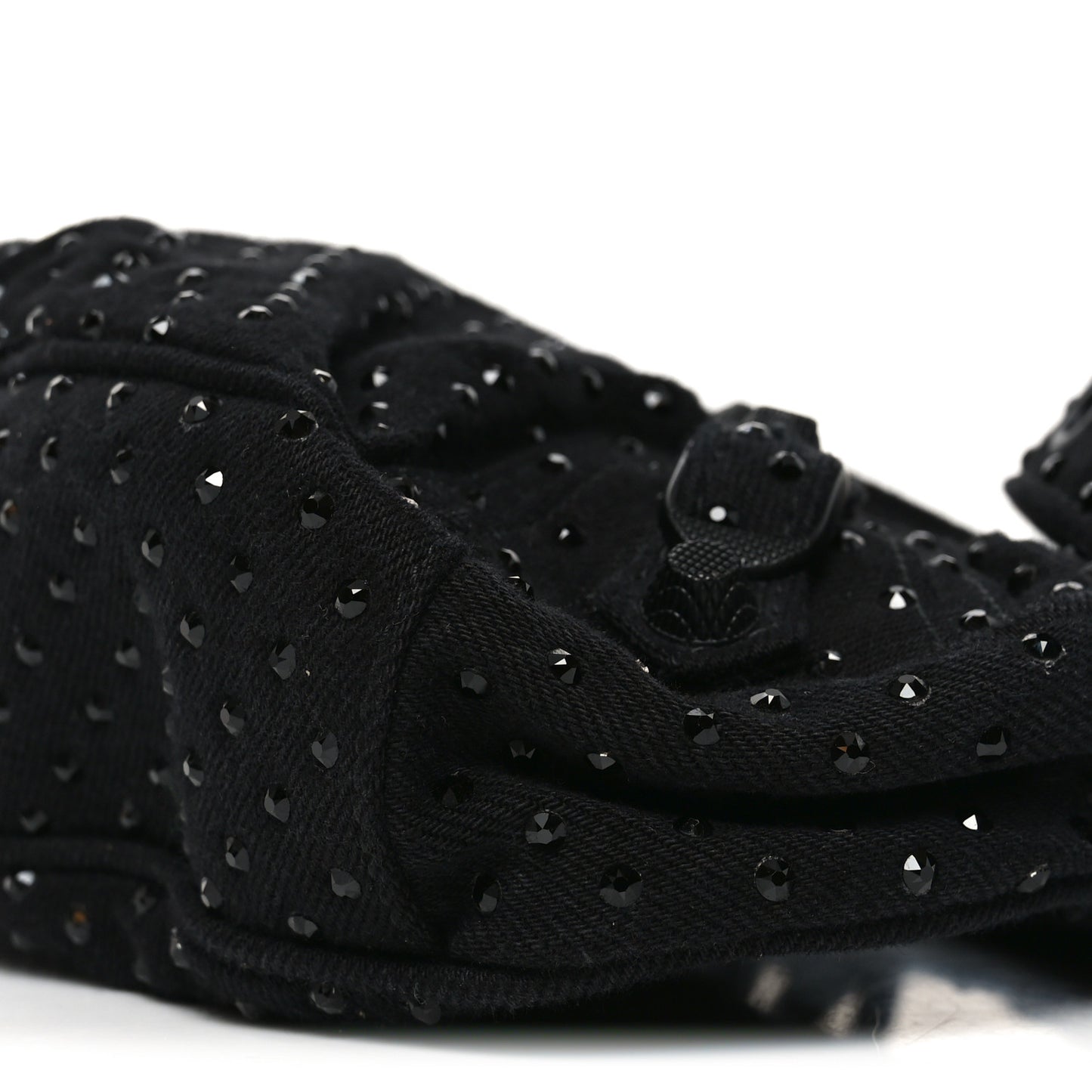 Denim Embellished Le Cagole Shoulder Bag XS Black