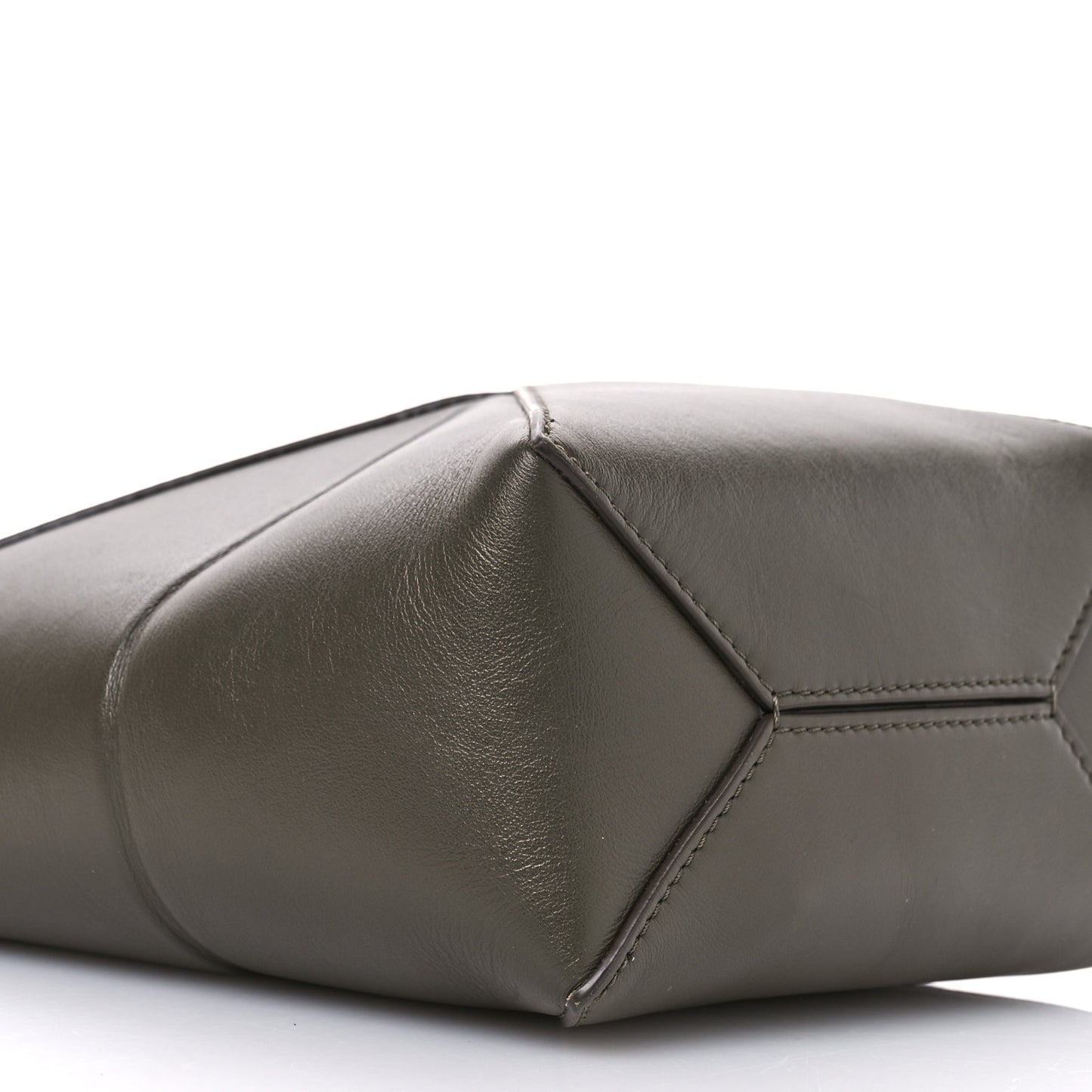 Shiny Calfskin Mini Puzzle Fold Tote Dark Khaki