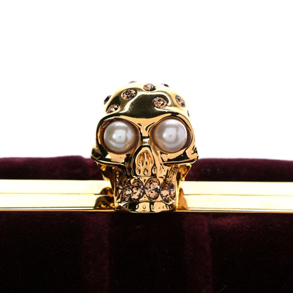 Alexander McQueen Velvet Britannia Skull Box Clutch 11 of 12