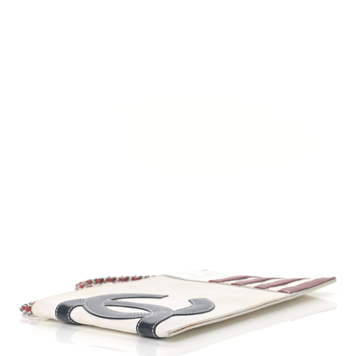 Chanel Canvas Metallic Lambskin Quilted Flag CC Pochette White 4 of 13
