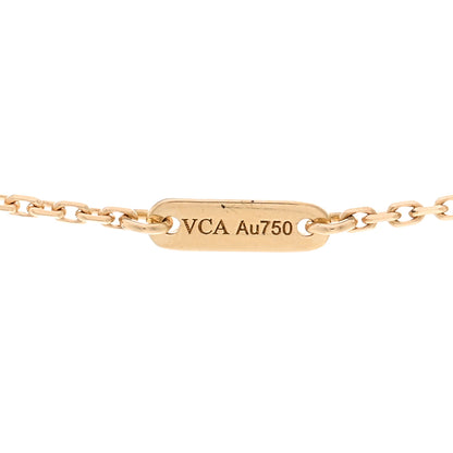 Van Cleef & Arpels 18K Yellow Gold Mother of Pearl Sweet Alhambra Pendant Necklace 4 of 6