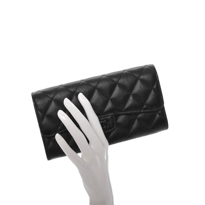 Chanel Crumpled Calfskin Quilted Large Flap Wallet So Black 2 of 9