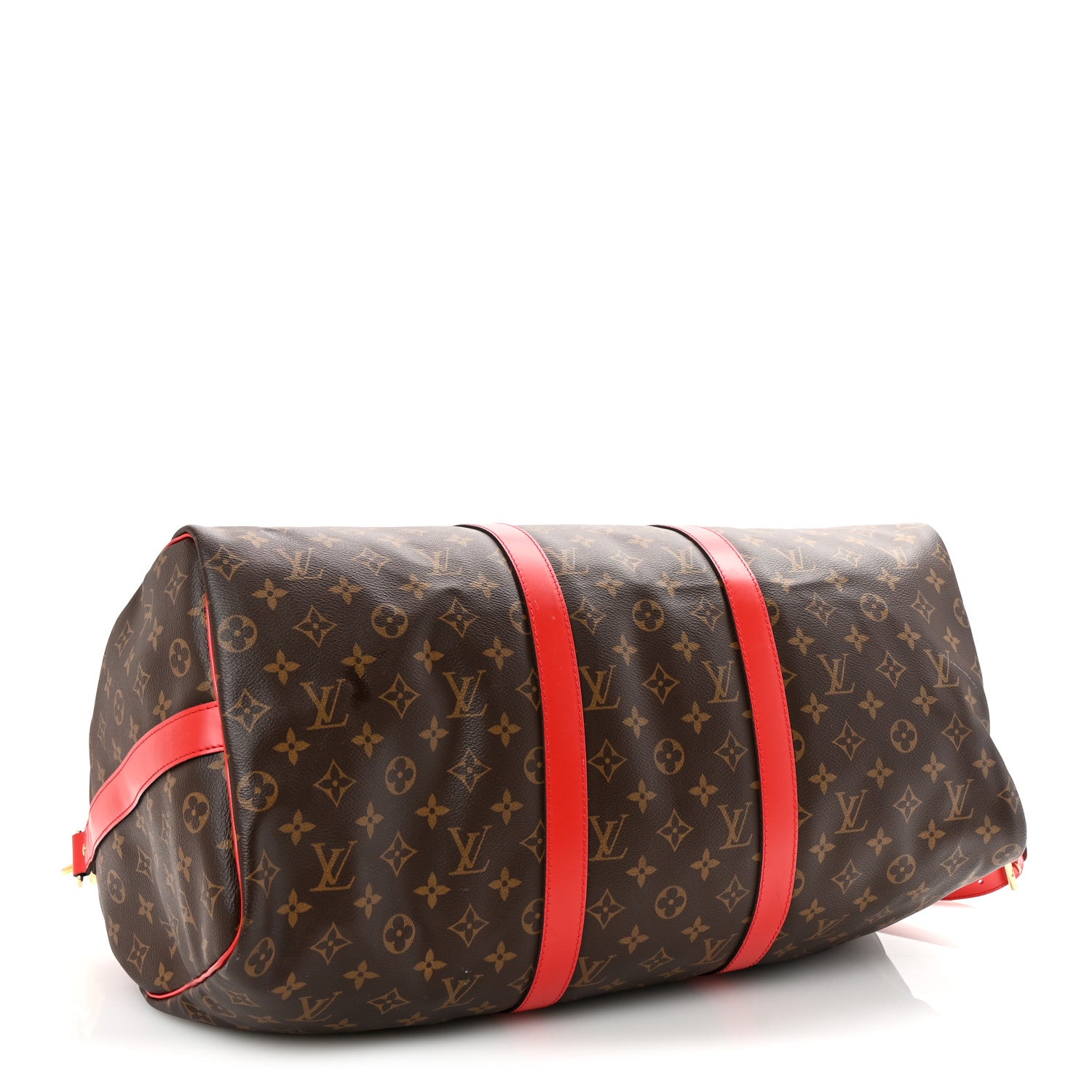 Louis Vuitton Calfskin Monogram Keepall Bandouliere 50 Coquelicot 3 of 9
