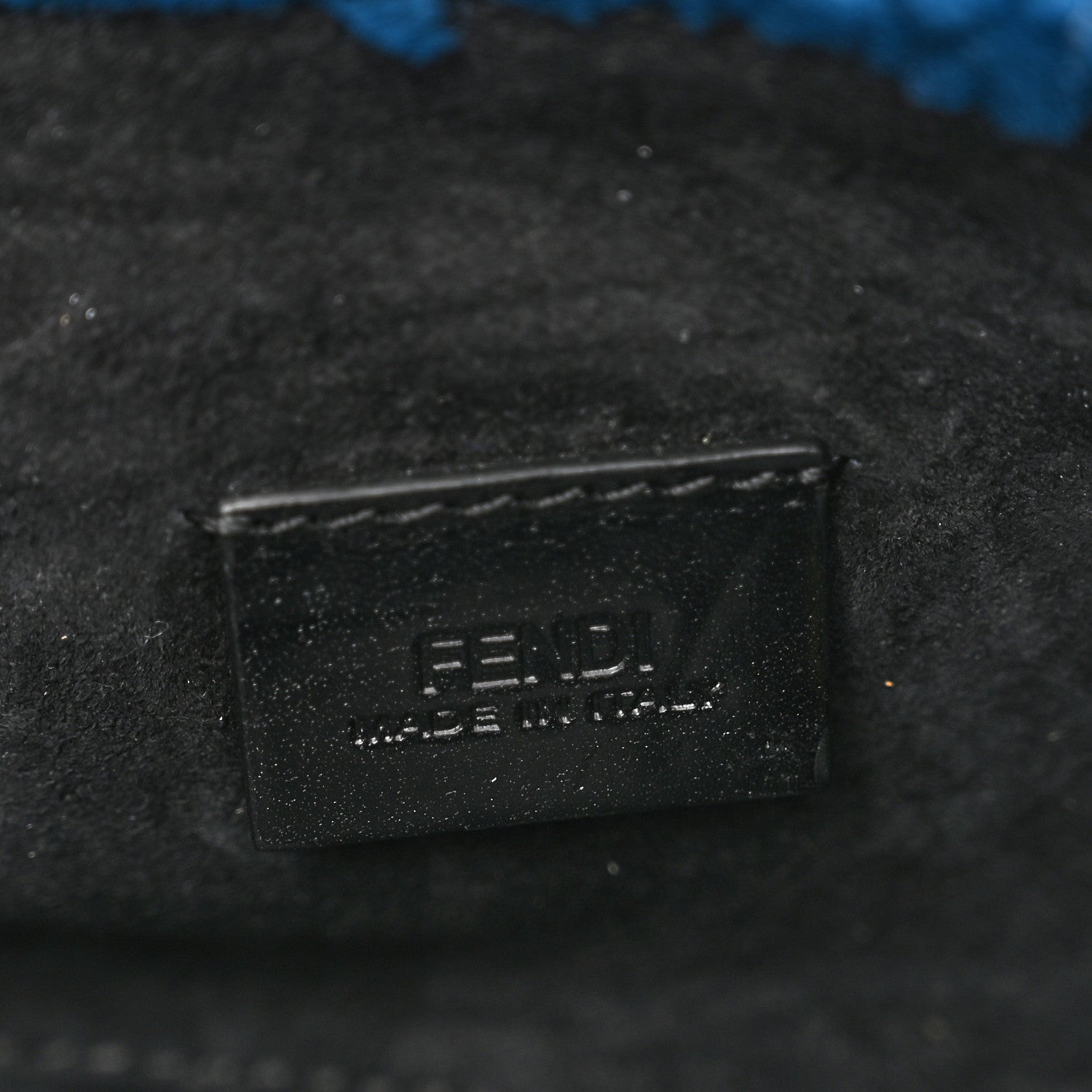 Fendi Shearling Nappa Mini Be Baguette Shoulder Bag Blue Black 9 of 11