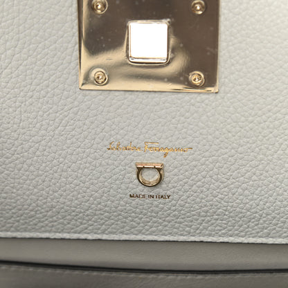 Salvatore Ferragamo Hammered Calfskin Medium Studio Bag Grey 6 of 9