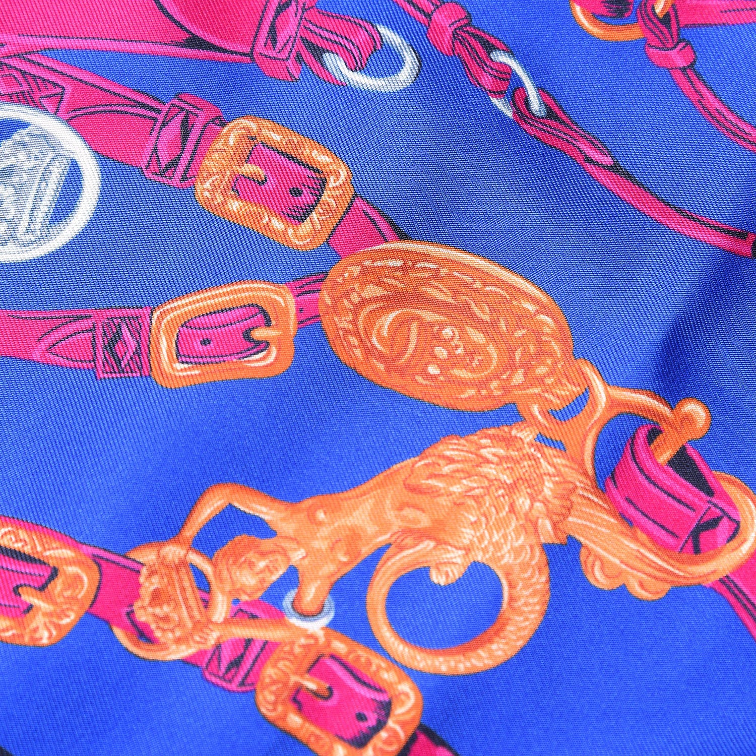 Hermes Silk Brides De Gala Maxi Twilly Orange Bleu Electrique Fuchsia 4 of 4
