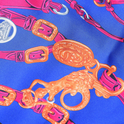 Hermes Silk Brides De Gala Maxi Twilly Orange Bleu Electrique Fuchsia 4 of 4