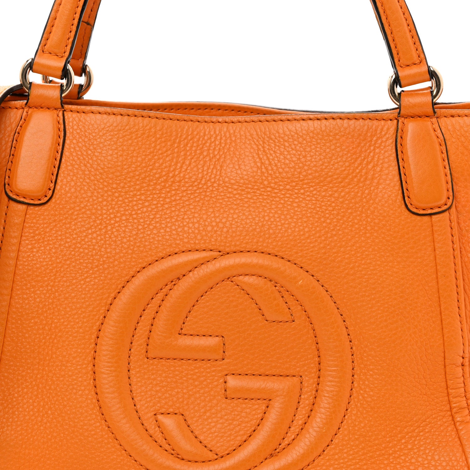 Gucci Pebbled Calfskin Small Soho Top Handle Bag Curcuma 8 of 13