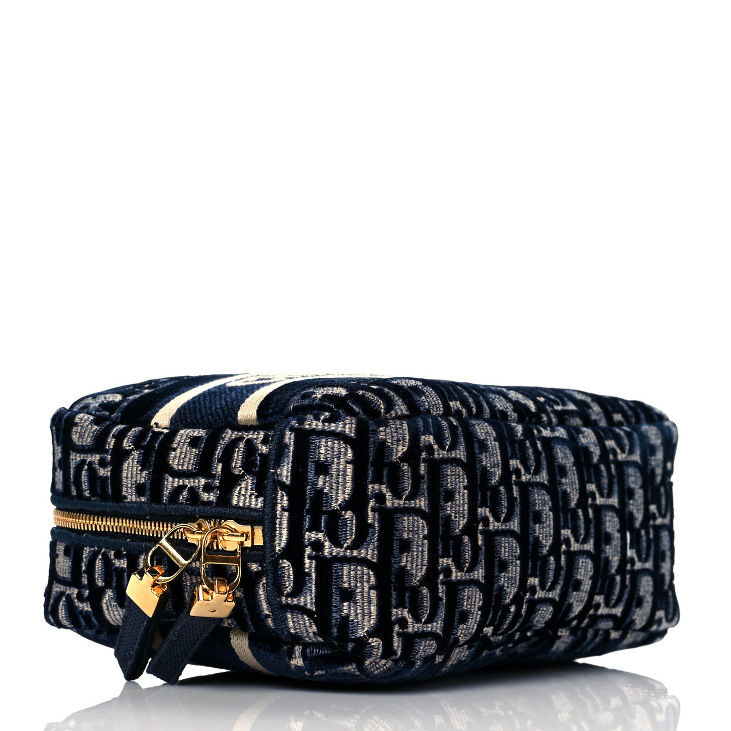 Velvet Oblique Cosmetic Pouch Blue