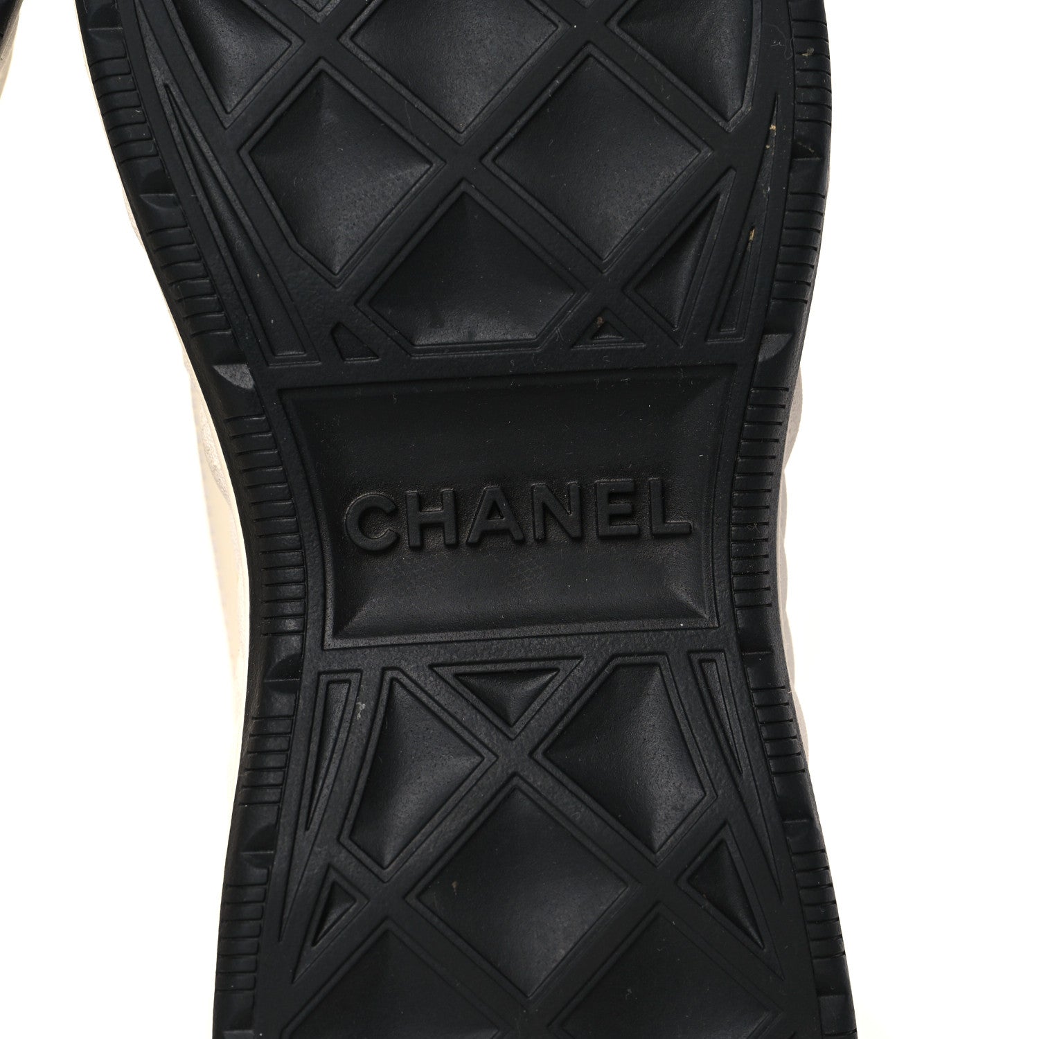 Chanel Velvet Calfskin Mixed Fibers CC Sneakers 38 Ivory Black 6 of 8